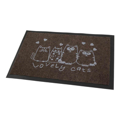 Коврик Remiling Household Котики придверный 45x75 см коричневый