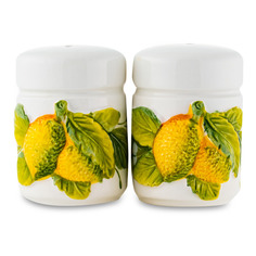 Набор для соли и перца Edelweiss Лимоны и цветы 6 см керамика