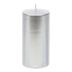Свеча декоративная цилиндрическая Evis 6x12 см серебристая