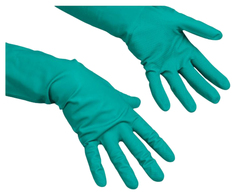 Перчатки хозяйственные нитриловые Vileda, универсальные, размер XL, зеленые