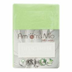 Простыня Amore Mio 90x200 см хлопок зеленая