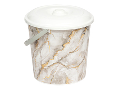 Ведро 10л с декором "Мрамор" с крышкой (16) 210150 Violet