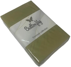 Простыня Butterfly Premium collection 220x240 см сатин оливковая
