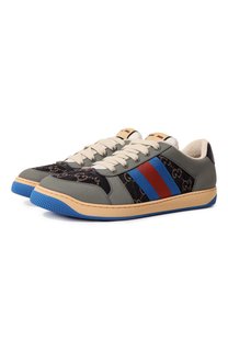 Комбинированные кеды Jaquard Screener Gucci