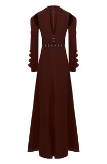 Платье-макси с глубоким вырезом и декоративной отделкой Chloé