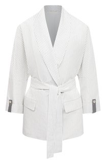 Жакет из хлопка и льна Brunello Cucinelli