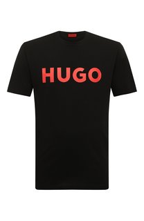 Хлопковая футболка HUGO