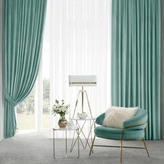 Комплект штор Togas Алессио бирюзовые 260х275 см