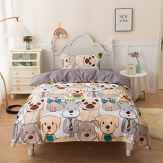 Постельный комплект Sofi De Marko собачки Полуторный