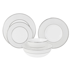Сервиз обеденный Anna Lafarg Emily Жемчуг 21 предмет 6 персон
