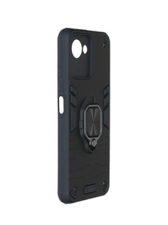 Чехол DF для Realme C30 / C30s с магнитом и кольцом Black rmArmor-05