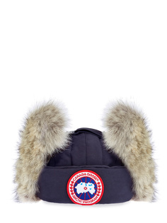 Шапка-трансформер из матового нейлона с мехом койота Canada Goose