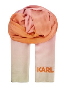 Легкий шарф из струящегося шелка с градиентом и принтом Karl Lagerfeld