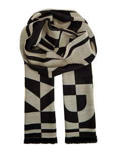 Шерстяной шарф с макро-принтом в технике интарсии Karl Lagerfeld