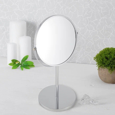 Зеркало косметическое M-1605 двустороннее на ножке Рыжий кот