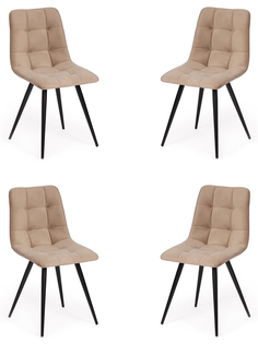 Комплект стульев 4 шт. TetChair CHILLY (mod. 7095-1), черный/бежевый