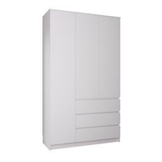 Шкаф для одежды Сура 1200 с 3 ящиками, белый No Brand