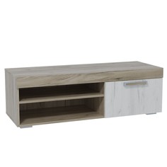 ТВ тумба Ольга 19, 390х1200х446, Крафт серый/Крафт белый No Brand