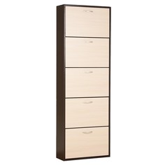 Обувница Приветливая-3, 600х222х1800, Венге темный/венге светлый No Brand