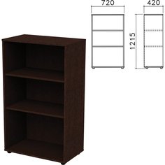Шкаф (стеллаж) "Приоритет", 720х420х1215 мм, 2 полки, венге, К-933