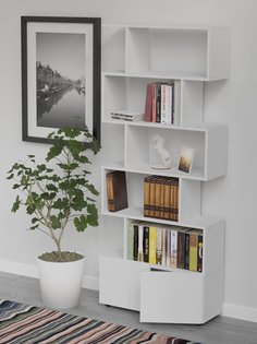 Стеллаж Zen, 730x1757x266 мм, белый Ластра