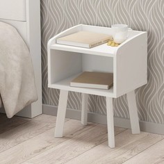 Тумба прикроватная Аладдин 400х320х510 Белый/ножки Белый Глянец No Brand