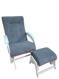 Кресло-качалка с пуфон, темно-серый No Brand