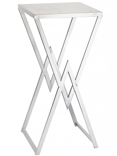 Подставка интерьерная с белым мрамором 33х33х70см Glasar 54-254 ГЛАСАР