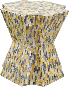 Столик акцентный из раковин устриц 41x41x46см Glasar 49918 ГЛАСАР