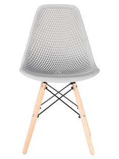 Стулья ажурные LEON для кухни в стиле EAMES DSW, светло-серые, набор 4 шт