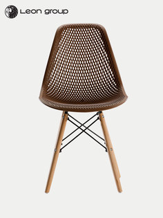 Стул ажурный LEON для кухни в стиле EAMES DSW, коричневый, 1 шт