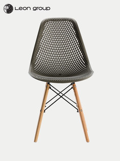 Стул ажурный LEON для кухни в стиле EAMES DSW, графит, 1 шт