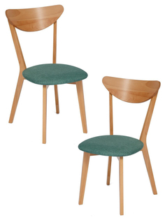 Комплект стульев (2 шт.) TetChair мягкое сиденье, морская волна. MAXI (Макси) каркас бук