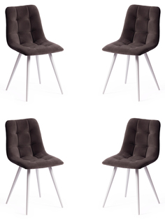 Комплект стульев 4 шт. TetChair CHILLY (mod. 7095-1), белый/темно-серый