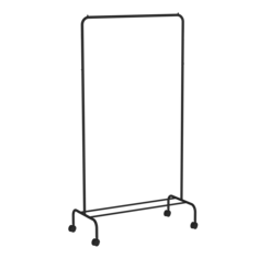 Напольная вешалка - рейл на колёсах Радуга 2, 152 х 90 х 39 см, цвет черный ЗМИ