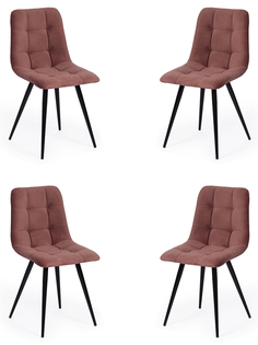 Комплект стульев 4 шт. TetChair CHILLY (mod. 7095-1), черный/коралловый
