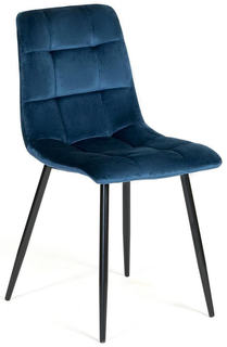 Стул TetChair CHILLY (mod. 7094) металл/вельвет, синий/черный