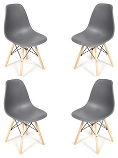 Комплект стульев (6 шт.) TetChair CINDY (EAMES) (mod. 001) береза, металл, пластик, серый