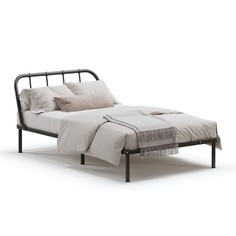 Кровать разборная металлическая Мира 1200х2000 черная No Brand