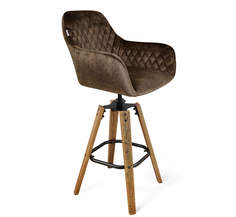 Барный стул Sheffilton SHT-ST38, кофейный трюфель/брашированный коричневый/золото
