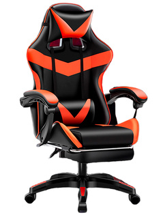 Игровое компьютерное кресло с подставкой для ног, черно-красное, 70х119 см No Brand