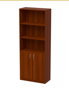 Шкаф для документов офисный VillardDecor Орех Донской 77*37*200 ЛДСП