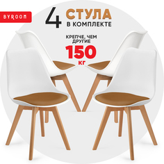 Комплект стульев для кухни byROOM Home ELM мягкий со спинкой горчичный, 4 шт