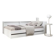 Кровать двуспальная Ксения 140х200 с прикроватным блоком, белый No Brand
