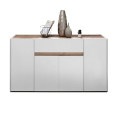 Комод Мика 1200 с 4 створками и 2 ящиками, белый-дуб сонома No Brand
