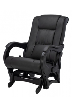 Кресло-качалка для отдыха GLAIDER 78 Dundi 108, кожа, темно-коричневый, венге