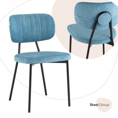 Стул Ханна велюр синий Stool Group