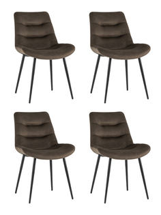 Стул для кухни Stool Group Остин велюр тёмно-коричневый (комплект 4 стула)