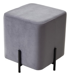 Пуф для гостиной М-City ФЕЛИКС квадратный серый #27, велюр / черный каркас