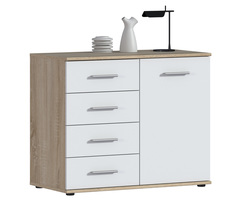 Комод СТОЛПЛИТ Мамбо СБ-2752.Н, с 4-мя ящиками и дверью, белый, 88*72*44 см